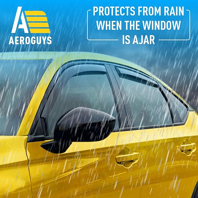 Extra Durable Window Deflectors in-Channel Window Visors Rain Guards Fit for Honda Civic 2022-2025 Hatchback, Sun Visors, Wind Vent for Shades, Exterior Car Accessories - 4pcs. AG0766