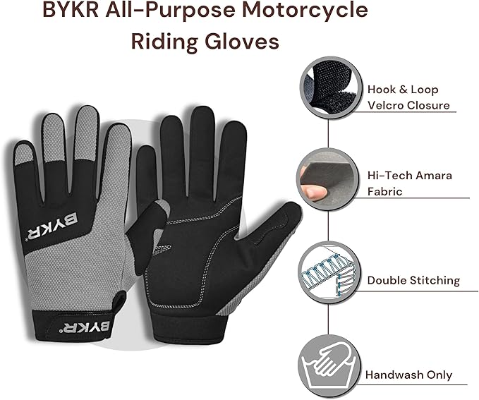 BYKR All-Weather Motorcycle Gloves for Men & Women – Protection for Dirt Bike, BMX, MX, and ATV Riding