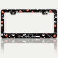 Dog Paw Prints License Plate Frame Dog Lover License Plate Holders Funny Stainless Steel Auto Accessory Bracket 2 Hole with Screws Universal Us Car License Plate Frames 6x12 Inch for Women Men