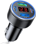 USB C Car Charger, 4 Port 78W Dual USB Car Charger Adapter Fast Charging Multi Port Cigarette Lighter Adapter with Voltmeter Type C Phone Car Accessories for iPhone 16/15/14/13, Samsung Galaxy, iPad