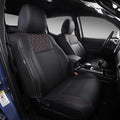 PTYYDS Seat Covers Compatible with 2016-2023 Toyota Tacoma Seat Covers Replacement for 16-23 Tacoma SR5 TRD Off Road Limited Accessories(Full Set,Black+Red)