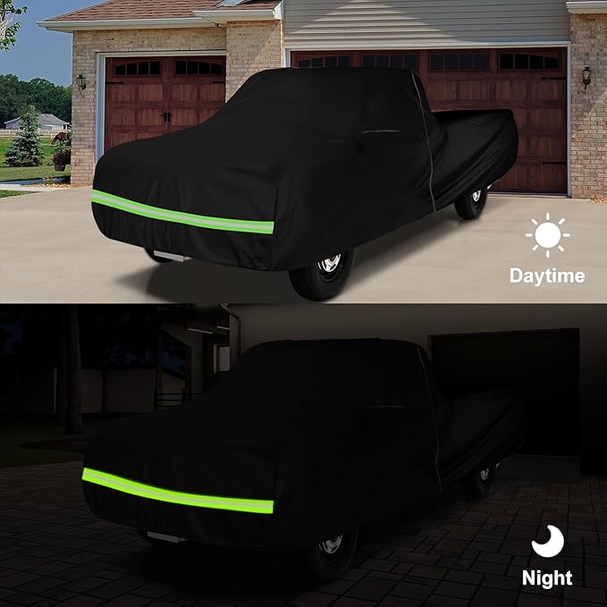 Waterproof Car Cover Compatible with Chevrolet C10 C20 K10 K20 1960-1987 Standard Cab Short Bed Accessories, 420D All Weather Car Covers with Zipper&Lock for Car Dust Snow Rain Hail Protection