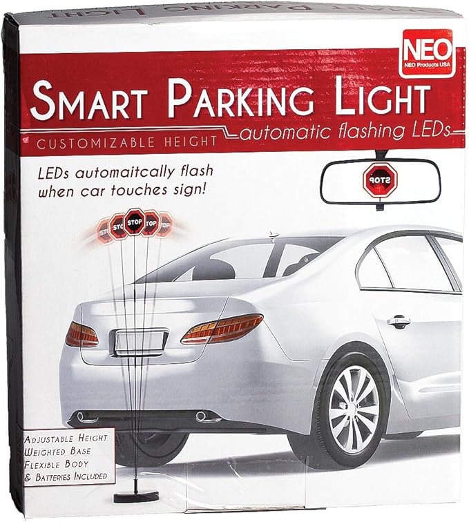 Usa Inc (Set of 2) Smart Parking LED Garage Flashing Warning Stop Sign - Bumper Sensor,Red