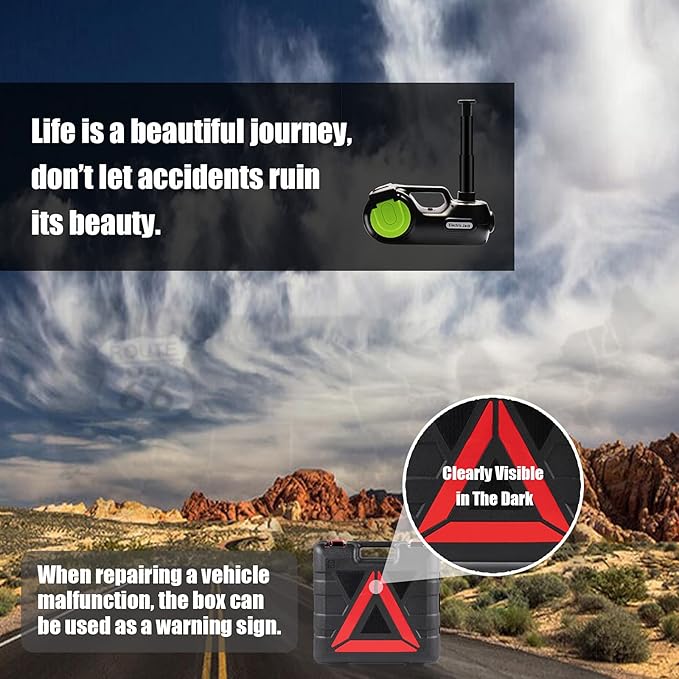 Wayska Electric Car Jack - 5 Ton, 12V Hydraulic Floor Jack with LCD Display, Electric Impact Wrench & Inflator Pump for SUV, Sedan, Truck Lift & Tire Change