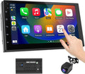 Wireless CarPlay Screen for Car & Android Auto Head Unit - Touchscreen 7 Inch Double Din Car Stereo with Backup Camera for All Cars (2+32GB)