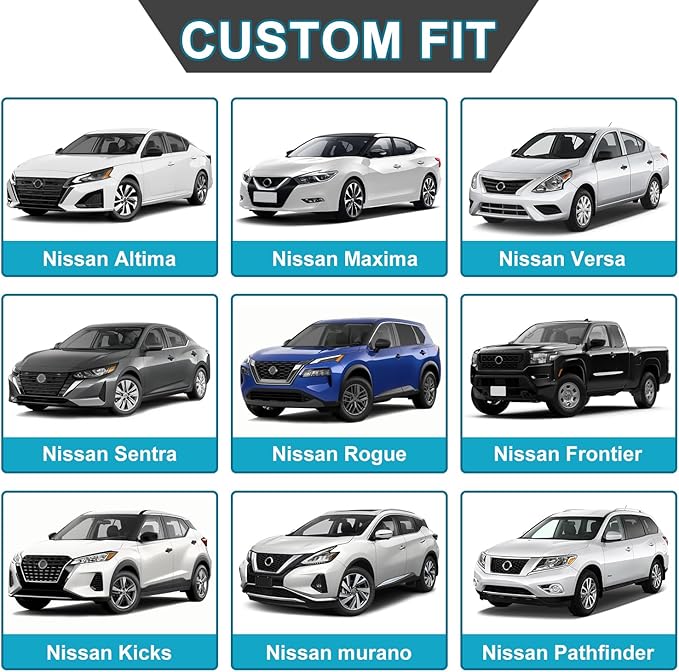GIANT PANDA Front Seat Cover for Nissan, 3D Air Mesh Car Seat Covers Custom Fit Nissan Rogue Altima Sentra Versa Kicks Frontier Murano Pathfinder Maxima (Grey 2-Pack)