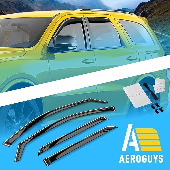 Extra Durable Window Deflectors in-Channel Window Visors Rain Guards Fit for Dodge Durango 2011-2025, Sun Visors, Wind Vent for Shades, Exterior Car Accessories - 4pcs. AG0274