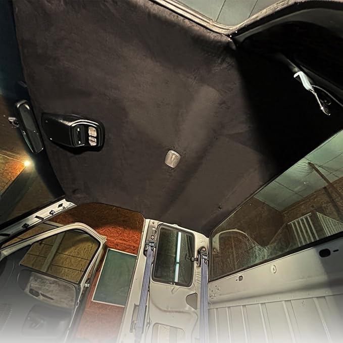 Suede Headliner Fabric with Foam Backing - black suede headliner wrap Interior Material for Car/Truck/SUV/RV Roof, Home Repair/DIY Headliner Material Automotive Headliner Fabric (Black, 54"×60“)