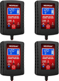[4-Pack]1.75-Amp Car Battery Charger, 6V and 12V Smart Fully Automatic Battery Charger Maintainer, Trickle Charger, Battery Desulfator for Car, Lawn Mower, Motorcycle, Boat, Marine Lead Acid Batteries