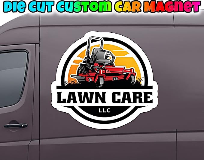 Die Cut Custom Car Magnet Sign | Personalized Logo for Your Car Van Truck | Advertise Your Business Vehicle Magnetic | Professionally Printed | Crafted in USA | Choose Your Text Logo