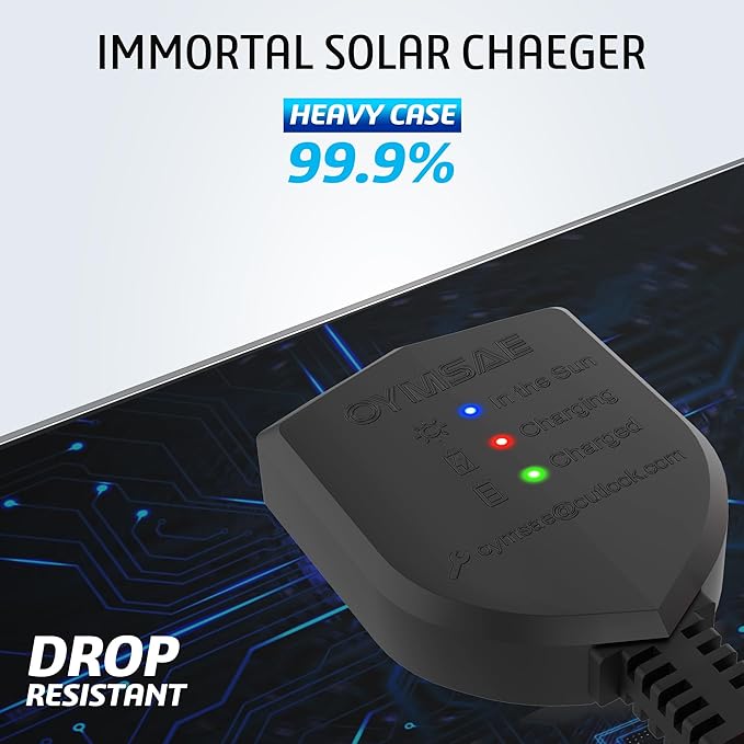 OYMSAE 20W 12V Solar Panel Battery Charger Portable Waterproof Power Trickle Battery Charger & Maintainer for Car Boat Automotive RV with Cigarette Lighter Plug & Wiring Clip