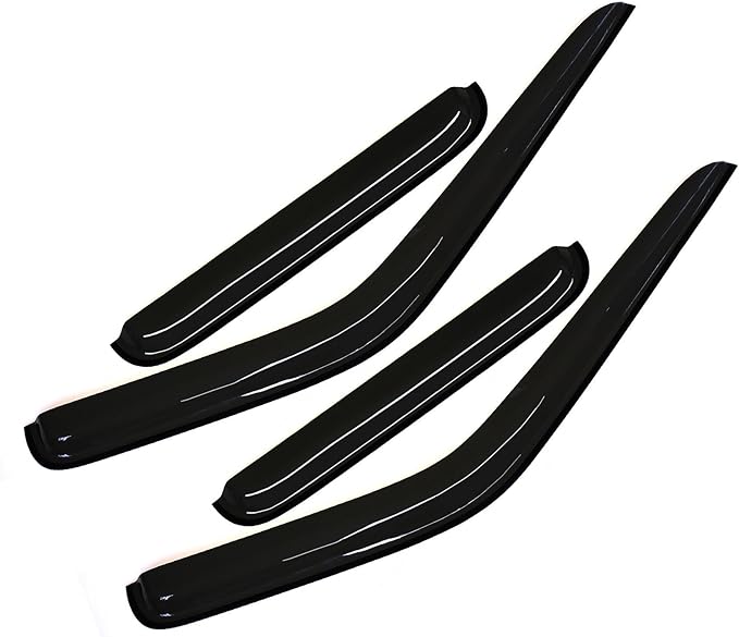 Wind Deflector Compatible with 2000-2004 Nissan Frontier Crew Cab 4 Full Size Doors Smoke Sun/Rain Guard Window Visors 94627