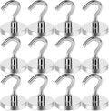 LOVIMAG Magnetic Hooks for Cruise Cabins, 80LBS Magnet Hooks Heavy Duty for Home Accessories, Classroom Must Haves, Magnetic Hook for Metal Door, Magnets with Hook for Hanging-12 Pcs