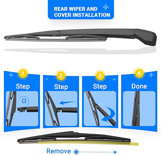 Windshield Wiper Blades Replacement for 2014-2023 Jeep Cherokee Original Factory Quality Front Rear Wipers Blade Set for My Car - 26" 18" 14" (Pack of 3)