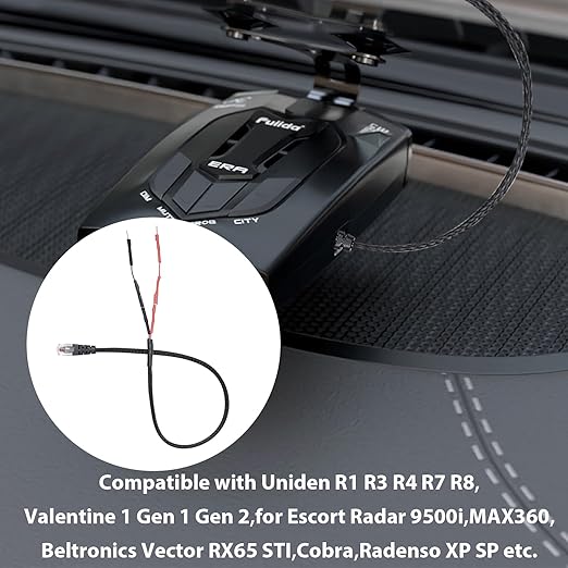RJ11 Power Cord for Radar Detector,Replacement for Escort Radar 9500i,MAX360,Cobra,Radenso XP SP,for Uniden R1 R3 R4 R7 R8,Beltronics Vector RX65 STI,Valentine 1 Gen 1 Gen 2 etc.
