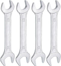 HARFINGTON 5pcs Double Open End Wrench 13mm x 15mm Metric 15 Degree Offset Angle Small Flat Head Wrench Galvanizing Open Ended Spanner for Automotive Repair Furniture Assembly