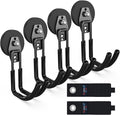 3-H Heavy Duty Magnet Garage Hooks 4 Pack, J Shape Strong Magnetic Hooks for Hanging Cordless Power Drill, Utility Magnetic Tool Holder for Metal Cabinet, Steel Pegboard, Toolbox, Garage(Black)