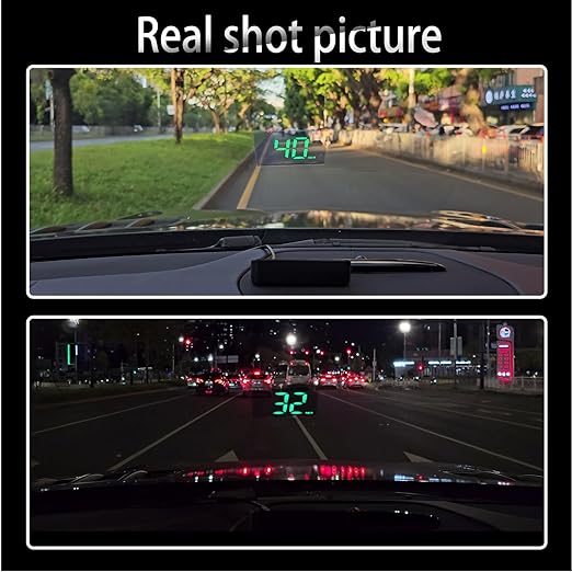 Head Up Display M2, HUD Projection Display Speed, Compact Body, Large Font, Plug and Play, Suitable for All Vehicles