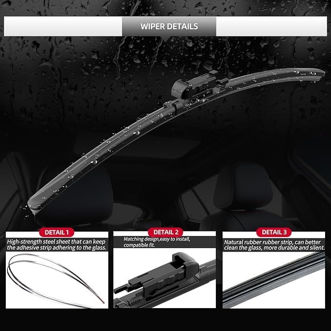 Front Windshield Wipers, 2-Piece Set for BMW 4 Series 430i M440I 2021 2022 2023 2024 2025 Automotive Replacement Front Wiper Blades for Car Window