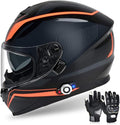 Bluetooth Motorcycle Helmet FreedConn BM12 DOT Full Face Bluetooth Helmets Motorcycle Dual Visor Helmet with Integrated Intercom System/ 2~3 Riders Pair/ 500M/ FM/ MP3/ Voice Dial (Multi-Color, XXL)
