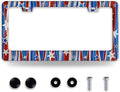 Personalized License Plate Frame American Flag License Plate Frames Funny Auto Accessories Bracket Stainless Steel License Plate with Screws 6x12 Inch
