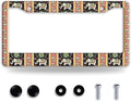 Tribal Elephant License Plate Frame Boho Animal License Plate Frames Funny Auto Accessories Bracket Stainless Steel License Plate Holder 6x12 Inch