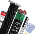 Pair of 1.75" Garage Door Torsion Springs Set with Non-Slip Winding Bars&Gloves, High Precision Electrophoresis Oil-Free Black Coated for Replacement, MIN 16,000 Cycles (0.243 x 1.75"x 32")