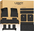 LASFIT Floor Mats & Trunk Mat & Backrest Mat for Rivian R1S 2024 2023 2022, All Weather TPE Mats Custom Fit Floor Liner & Cargo Mat for R1S 1st & 2nd & 3rd Row Full Set Car Mats and Cargo Liner