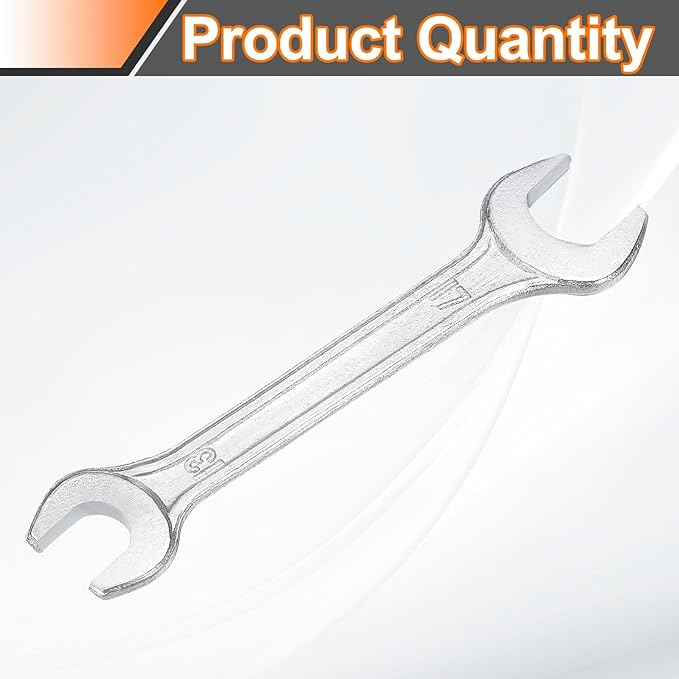 HARFINGTON Double Open End Wrench 13mm x 17mm Metric 15 Degree Offset Angle Small Flat Head Wrench Galvanizing Open Ended Spanner for Automotive Repair Furniture Assembly