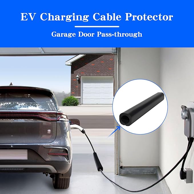 EV Charger Cable Protector, Garage Door Pass Through, Electric Car Charging Cable Protector, Heavy-Duty Soft Rubber, ID 21mm, for Tesla Gen 2 (Model 3/Y/X/S) and J1772 Wall Connectors