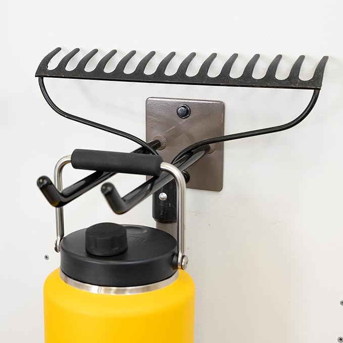 StoreYourBoard Tool Organizer Hook, Wall Mount Garage Storage, Tool Storage for Shovels Rakes Brooms Hoses and More, Rubber-Coated Steel Holds 50 lbs, 12" X 4" X 4.5"