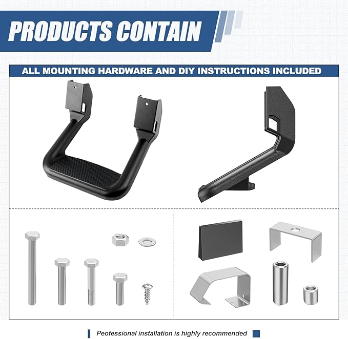 Auto Dynasty Universal Side Step for Pickups & Trucks, Aluminum, Black Coated, Set of 2