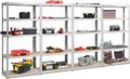 ERGOMASTER 72" Storage Shelves, Heavy Duty Steel Frame 5-Tier Garage Shelf, Metal Multi-Use Storage Shelving Unit for Home/Office/Dormitory/Garage (4, Silver)