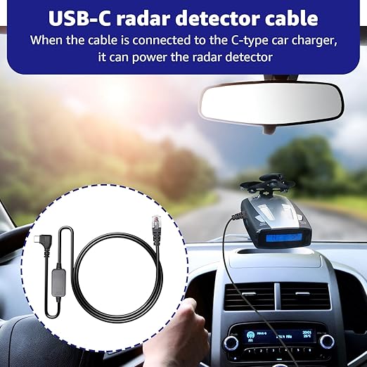 USB-C to RJ11 Plug Cable,Radar Detector Cable for Uniden R1 R3 R7 Escort MAX360 MAX 360c IX IXc Beltronics Cobra Passport 9500i Radenso XP etc(4.92FT)