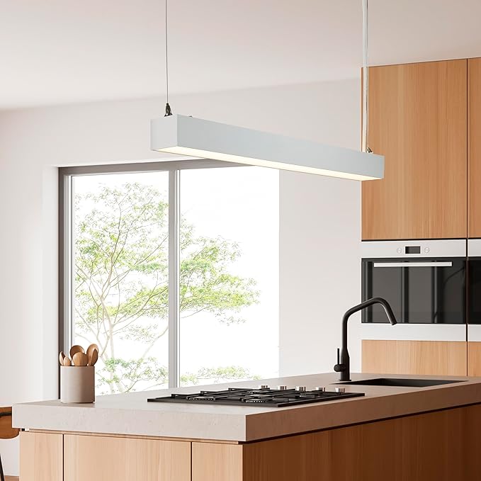 Maxxima 4 ft. LED Linear Light, Up and Down Adjustable Light Output, 3 CCT 3500K/4000K/5000K, Commercial and Residential 36W Suspension Pendant, Ideal for Office, Home, Shop, Garage, School