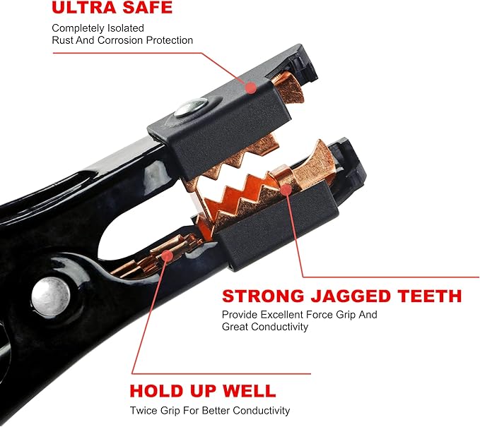 Jumper Cables 4 Gauge 25 Feet Battery Jumper Cables for Car -40℉ to 140℉ - Heavy Duty Booster Cables with Carry Bag, Safety Gloves and Iron Brush (4AWG x 25FT)