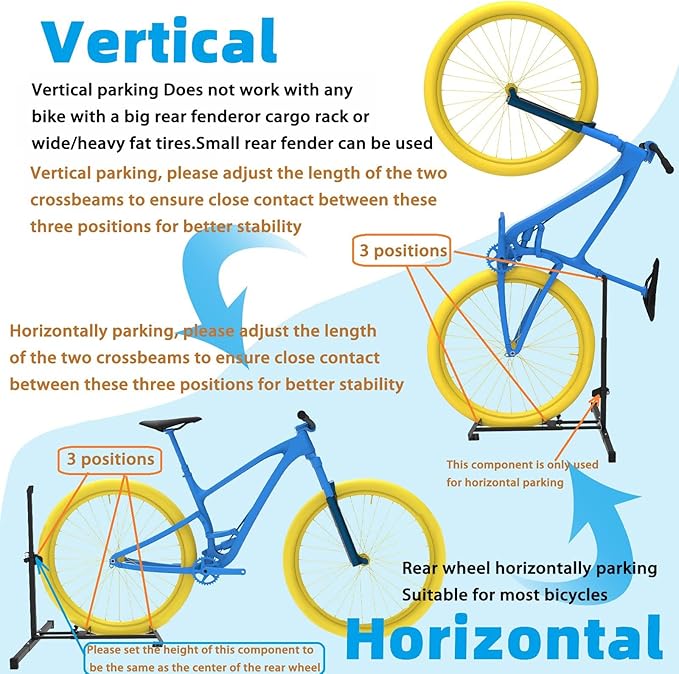 Foozet Bike Stand,Vertical Bike Rack Garage,Space-Saving Rack with Adjustable for Garage & Apartment, Bike Storage for Indoor Storage (1 pack)