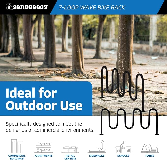 Sandbaggy Commercial Bike Racks - Galvanized Steel - Anti-Theft Design - In Ground, Apartments, Sidewalks, Industrial