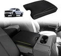 Muslogy Center Console Armrest Cover Compatible with Ford F-150 F150 2015-2024 2025 Comfort Armrest Pad Arm Rest Cushion Vegan Leather Protector 1-Inch Extra Thick(Jump Seat ONLY)