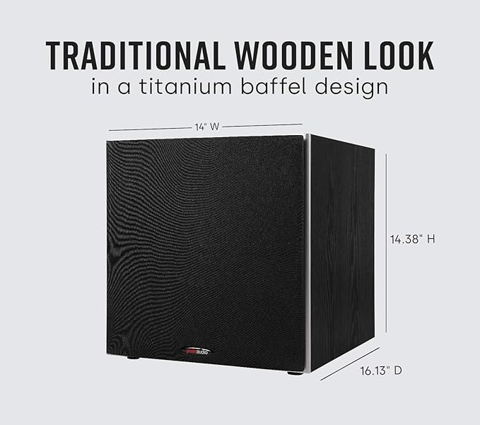 Polk Audio PSW10 10" Powered Subwoofer – Power Port Technology, Up to 100 Watts, Big Bass in Compact Design, Easy Setup with Home Theater Systems, Timbre-Matched with Monitor & T-Series Polk Speakers