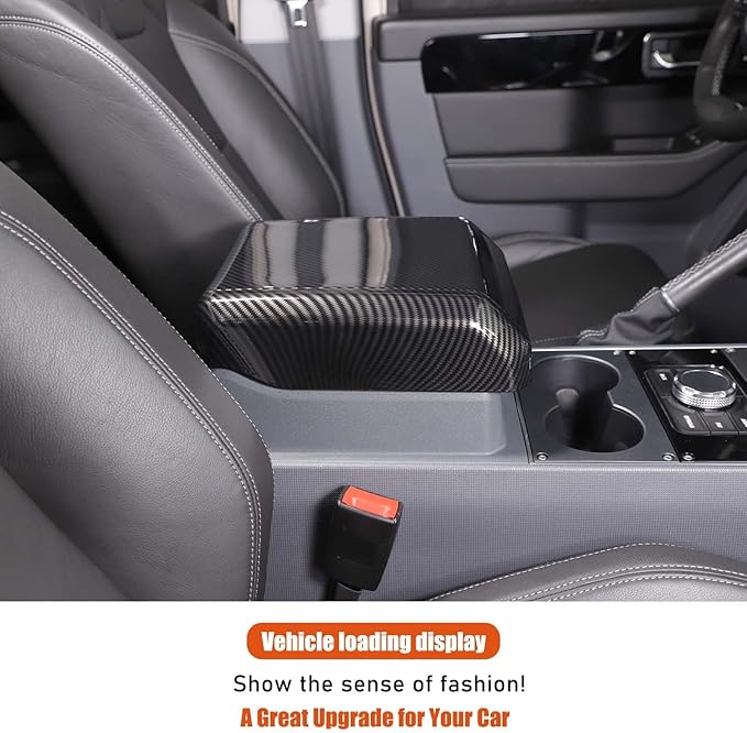 Armrest Box Cover Center Console Pad Compatible with INEOS Grenadier 2020-2025, Auto Armrest Cover, Fashionable and Beautiful, Waterproof Car Center Console Armrest Cover (Carbon Fiber)