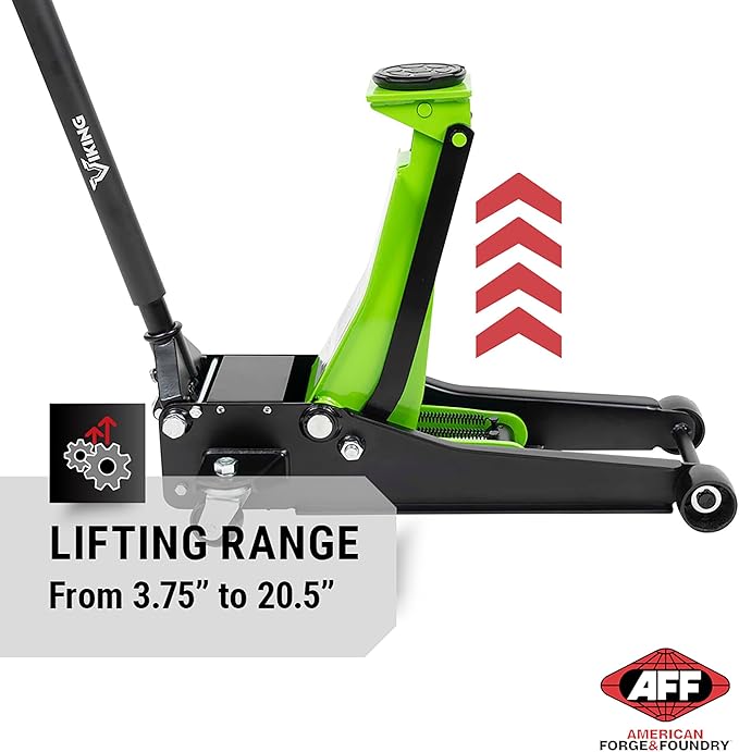 AFF Viking 3.5 Ton Floor Jack - Low Profile Car Jack with Lightning Lift Hydraulic - Heavy Duty