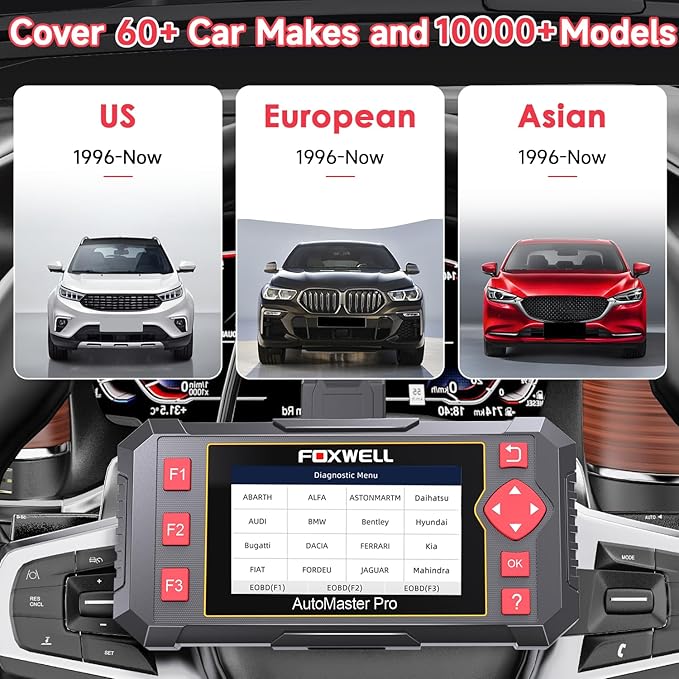 FOXWELL NT604 OBD2 Scanner Diagnostic Tool, Check Engine Code Reader, ABS SRS Transmission Airbag Car Scanner, Car Scan Tool for All Vehicles, English/Spanish Ver., Lifetime Free WiFi Update, AutoVIN