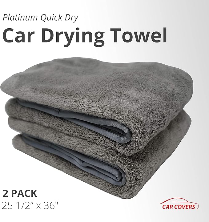 Microfiber Towels for Cars – Ultra-Absorbent Car Drying Towels, Scratch-Free and Lint-Free, High Absorbency Microfiber Cleaning Cloths, Ideal Detailing Products, 36" x 25" - 2 Pack