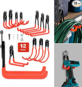 Wallmaster Garage Hooks Organizer Kit,12 Pack Adjustable Heavy Duty Shelving Hook,Wall Mount Utility Steel Garage Organization, for Organizing Garden Tools