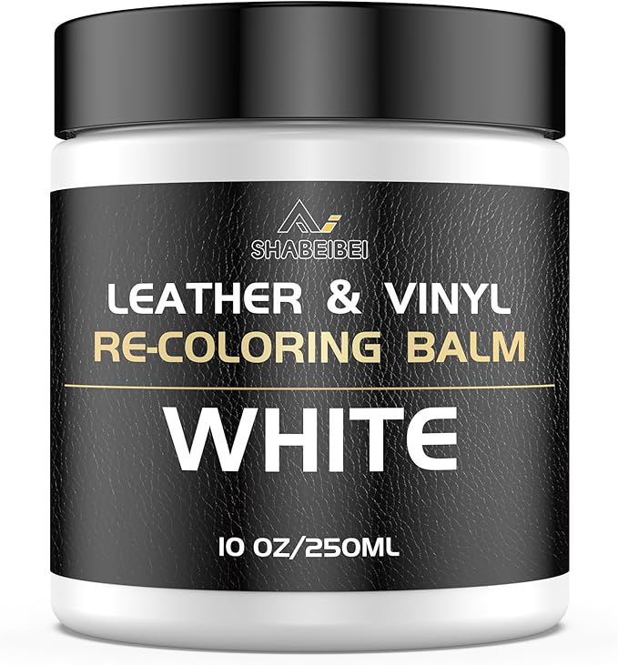 Leather Recoloring Balm,10oz Leather Color Restorer Leather Repair Kit for Furniture Car Leather Scratch Remover, White Leather Color Restorer for Couches,Leather Dye Paint for Faded
