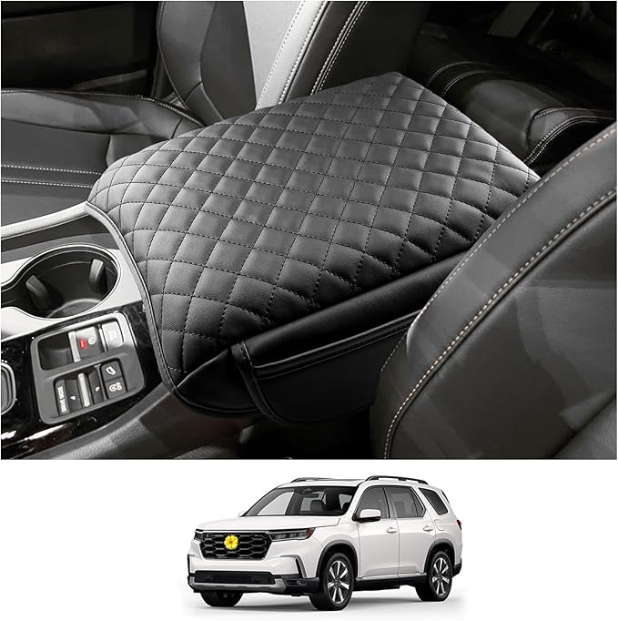 CDEFG 2023-2025 Pilot Center Console Cover for 2023-2025 Honda Pilot/2024-2025 Ridgeline/ 2024-2026 Passport Armrest Cover Middle Console Pad Arm Rest Cushion 2025 Pilot Hybrid Accessories
