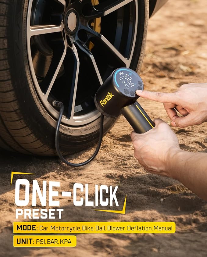 Fanttik X9 Classic Tire Inflator Portable Air Compressor with Light and Power Bank, 150PSI Cordless Air Pump for Car, Motorcycle, Bike, Ball, Air Mattress, Kayak, Swimming Ring