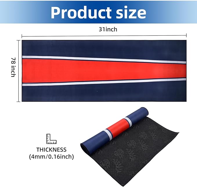 Motorcycle Mat, 78" L x 31" W Motorcycle Garage Mat Waterproof, Non-Slip, Heavy-Duty Surface for Display Decoration, ATVs & Workshop Use – Easy to Clean & Reusable