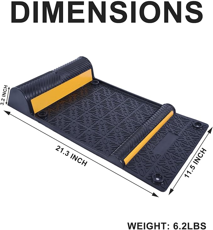 11''x21''/28cmx53cm Parking Guide Mats,Durable Self Adhesive Anti-Skid Wheel Stopper, Parking Assistance Accessories for Garage Vehicles (4 Pack)